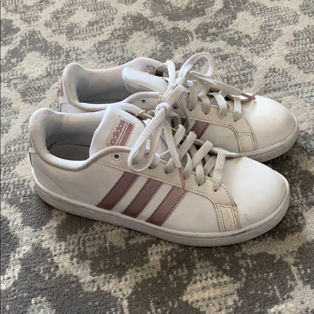 Moving! Make offer! Adidas rose gold & white shoes